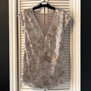 Free People sleeveless sequin mini dress, size S.